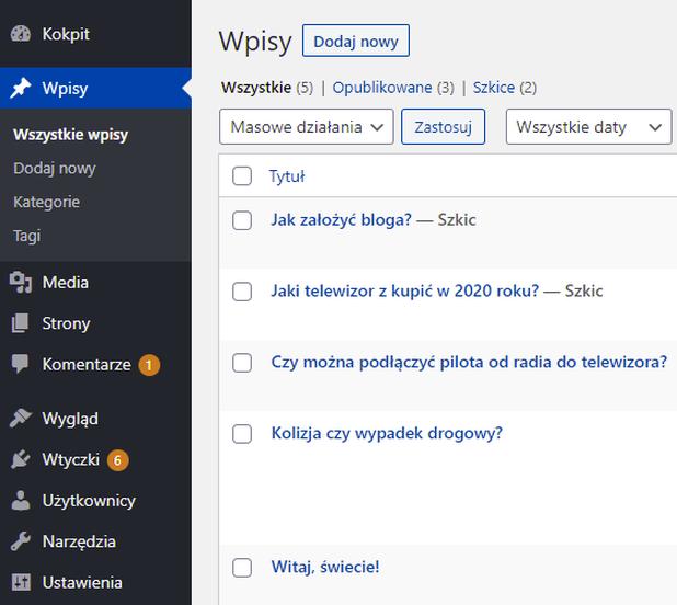 Wymiary zdjęć na WordPress